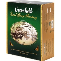 ЧАЙ GREENFIELD Эрл Грей черный чай с бергамотом в пакетиках (100х2г)