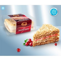 Торт слоёный "Наполеон" с ванильным вкусом и с брусничной начинкой 400g
