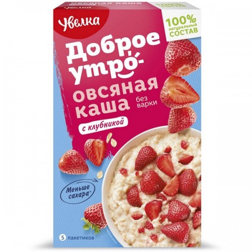 Каша овсяная с клубникой, 200г (40 г х 5 шт)