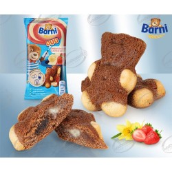 Пирожное с начинкой, со вкусом клубники и с ванильным вкусом "Barni"