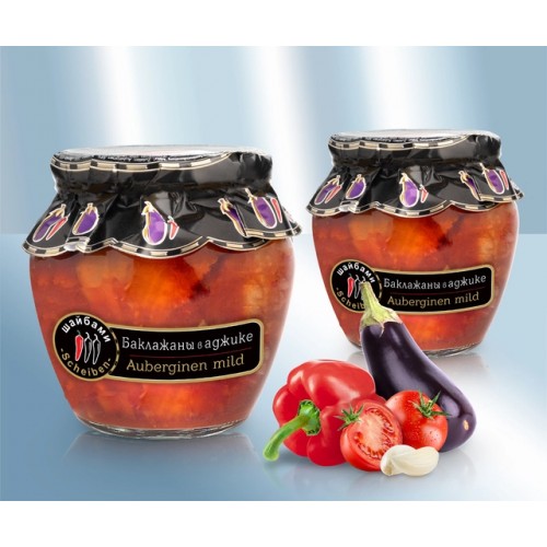 Баклажаны в Аджике, в шайбах 580мл, 530g