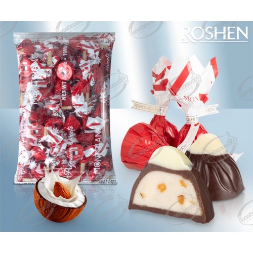 Конфеты шоколадные с начинкой из миндального и кокосового крема, 300гр