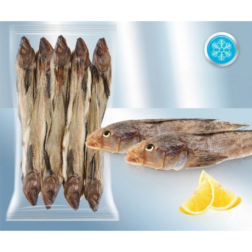 Бычок потрошеный, с головой, соленый, сушеный, замороженный, в вакуумной упаковке