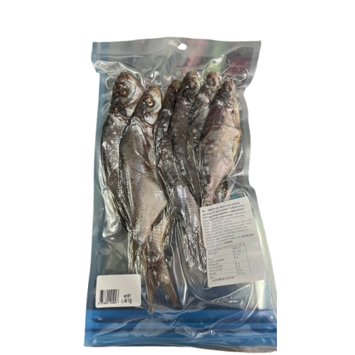 Вяленый и засоленный густер, выпотрошенный, в вакуумной упаковке, ~490 г.