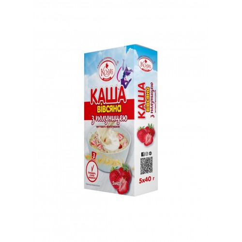 Каша овсяная, с клубникой, "Kozub", 5 x 40 г