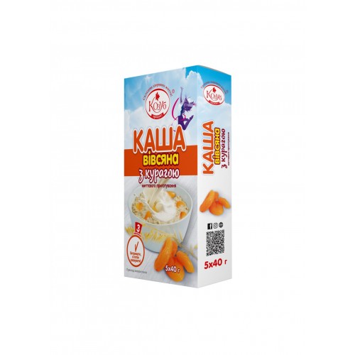 Каша овсяная, с курагой, "Kozub", 5 x 40 г