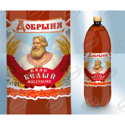 Квас белый, освежающий напиток с солодовым вкусом, газированный, 2000мл