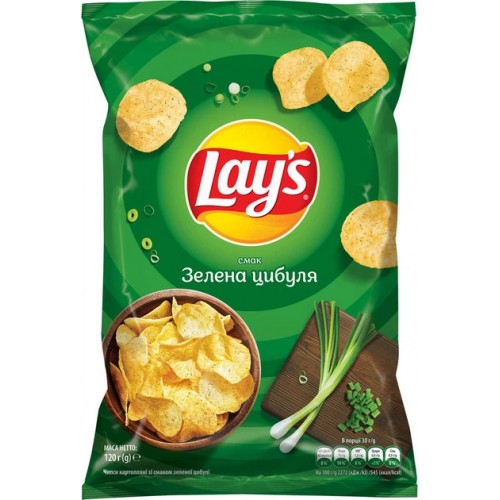 Картофельные чипсы "Lays"со вкусом зеленого лука, 120г