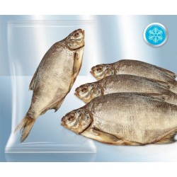 Лещ солено-сушеный, с головой, потрошеный, замороженный, в вакуумной упаковке