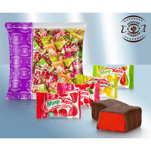 Конфеты желейные "Мир Желе" в шоколадной глазури, 300г