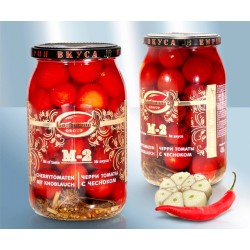 Помидоры черри М-2, с чесночком, 880ml, (чистый вес 430г)