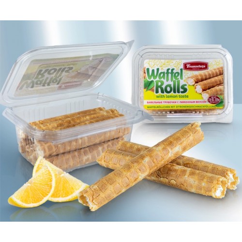 Трубочки вафельные с кремовой начинкой, с лимонным вкусом 220g