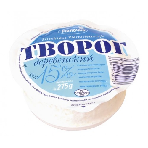 Творог свежий деревенский "Милочка" 15% жирности