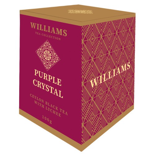 Чай черный байховый цейлонский "Вилльямс Пёрпл Кристал" с лепестками сафлора и натуральным ароматом личи, рассыпной