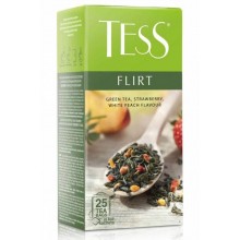 Зелёный чай с ароматом клубники и персика "TESS Flirt" 25 x 1,5 гр