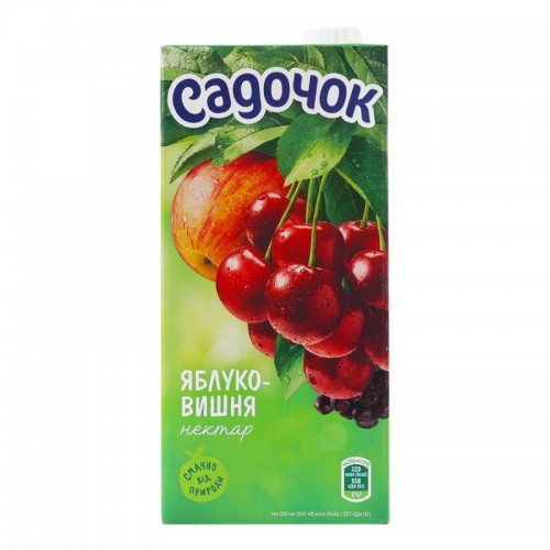 Сок яблочно-вишневый осветленный Садочок, 0,95л